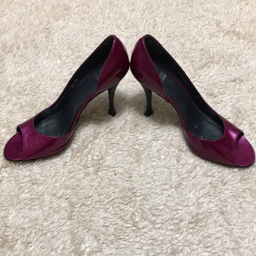 Stuart Weizman Purple Open-Toe Heels - image 1
